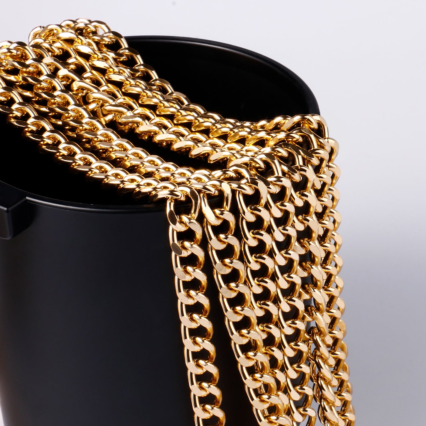 33 Feet Gold/Silver Plated Aluminium Curb Cuban Chains Roll Spool