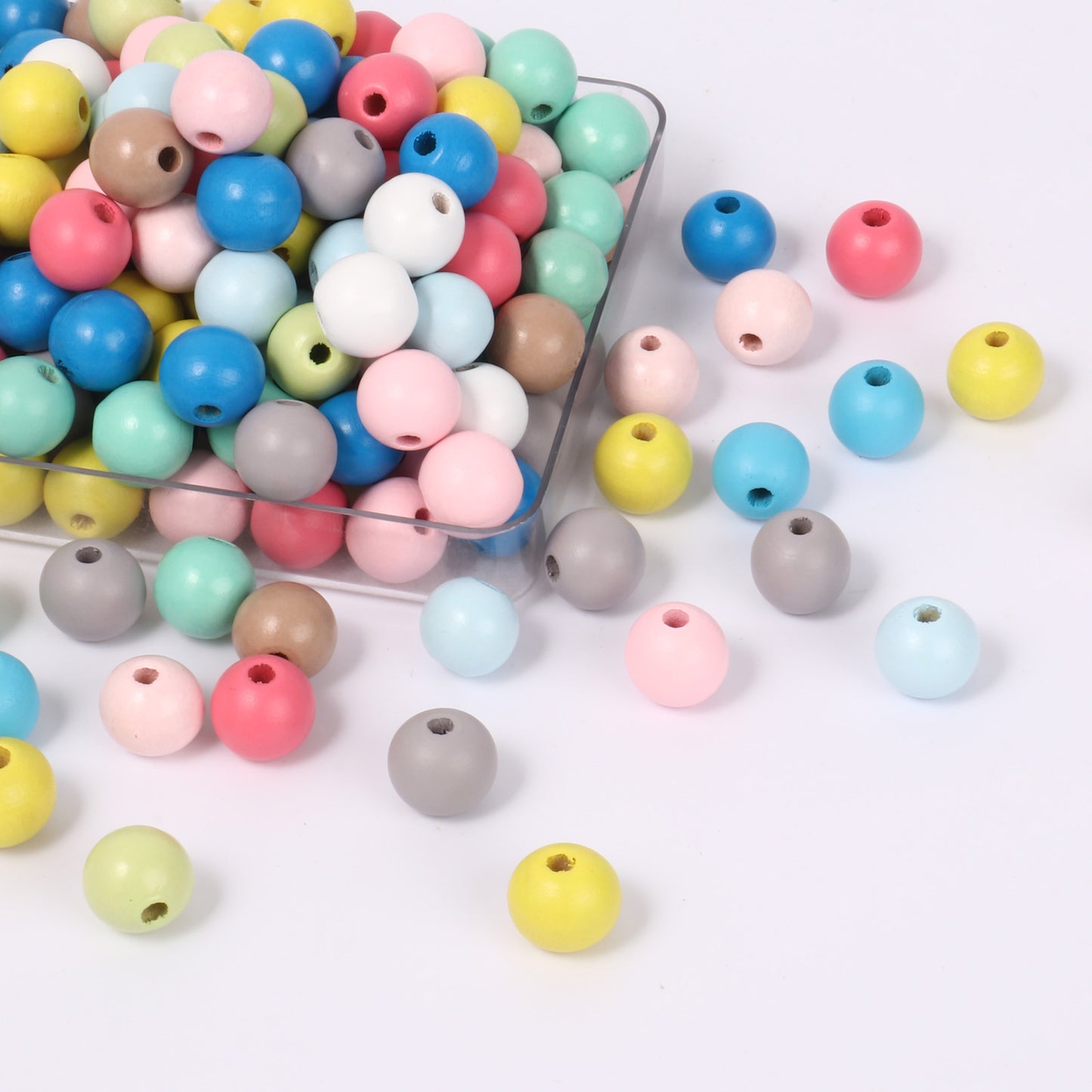400PCS Colorful Wooden Beads