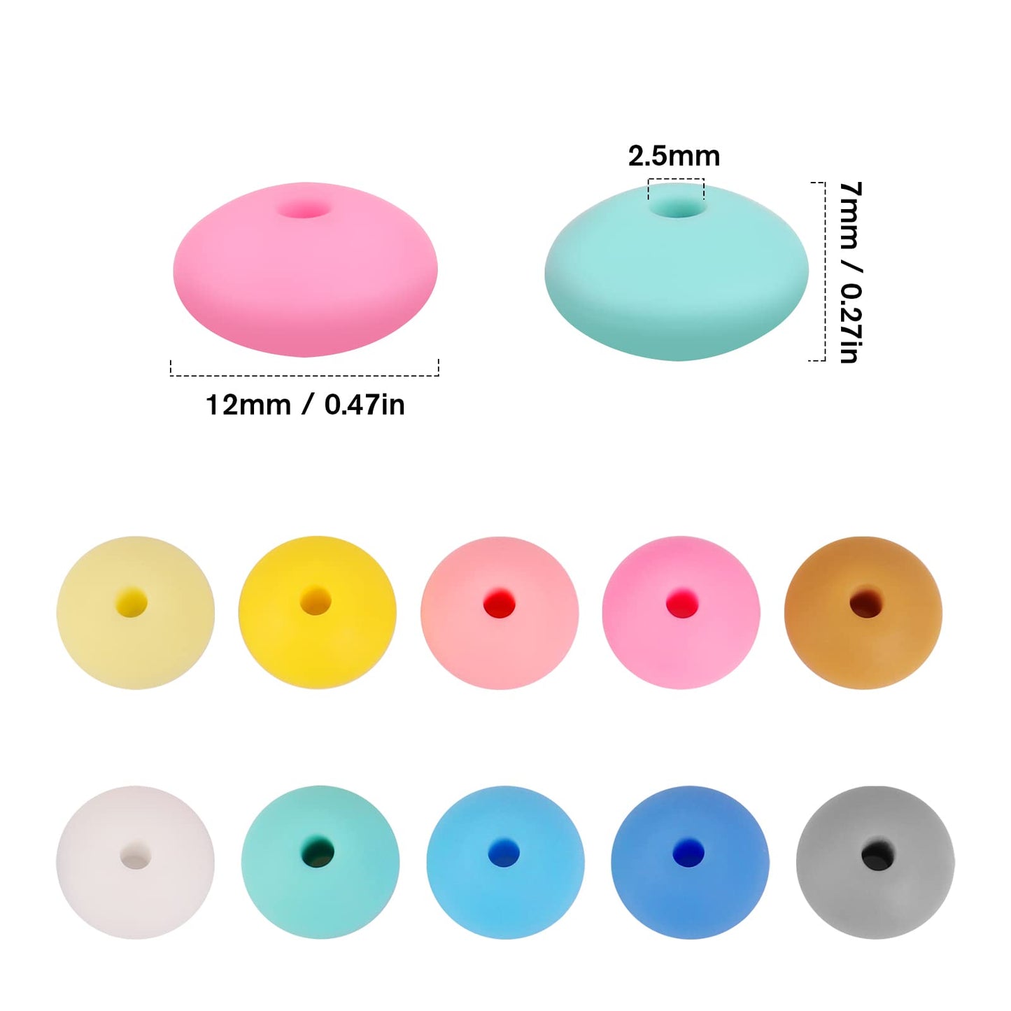 12MM/ 15MM/ 16MM Multi Color Silicone Loose Beads Bulk