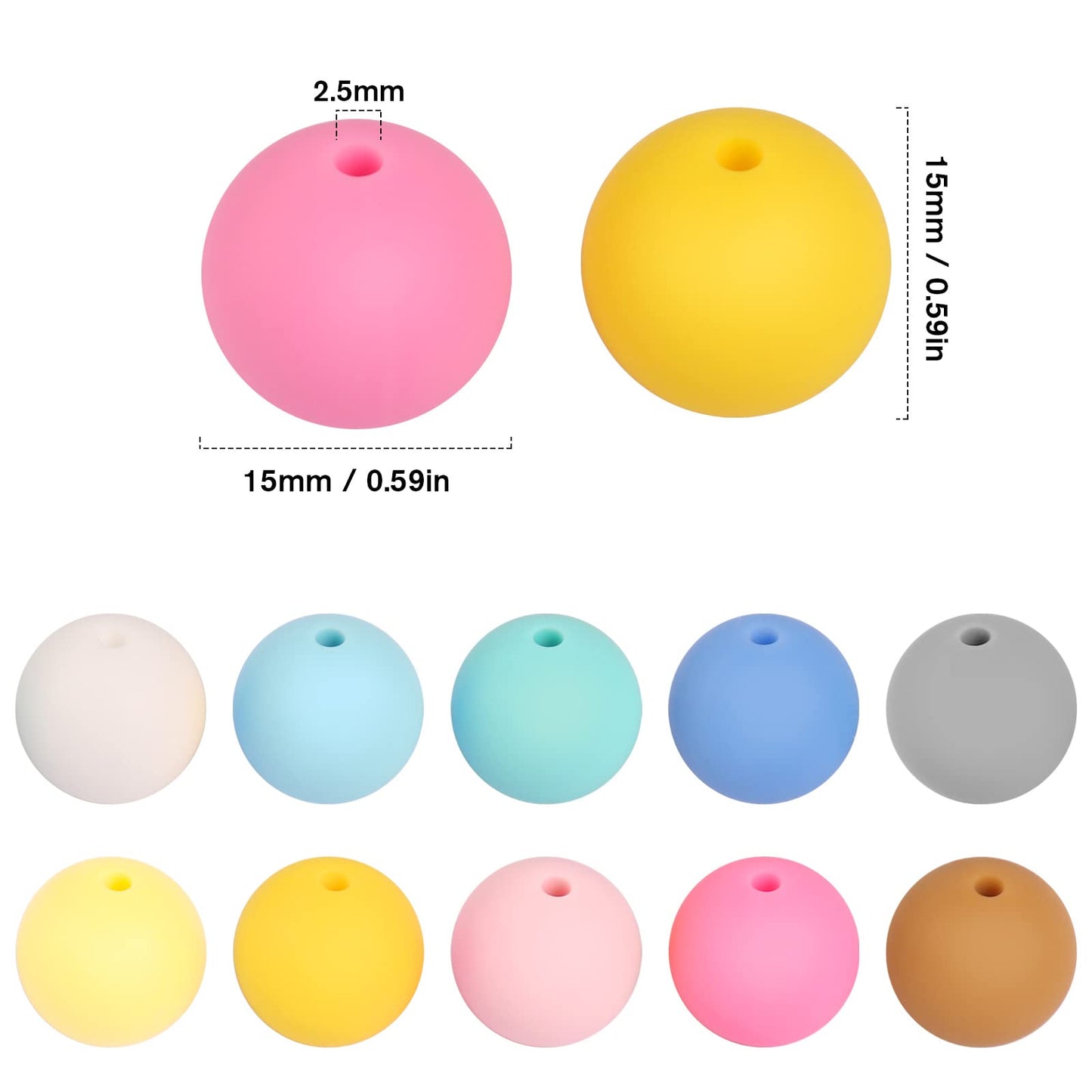 12MM/ 15MM/ 16MM Multi Color Silicone Loose Beads Bulk