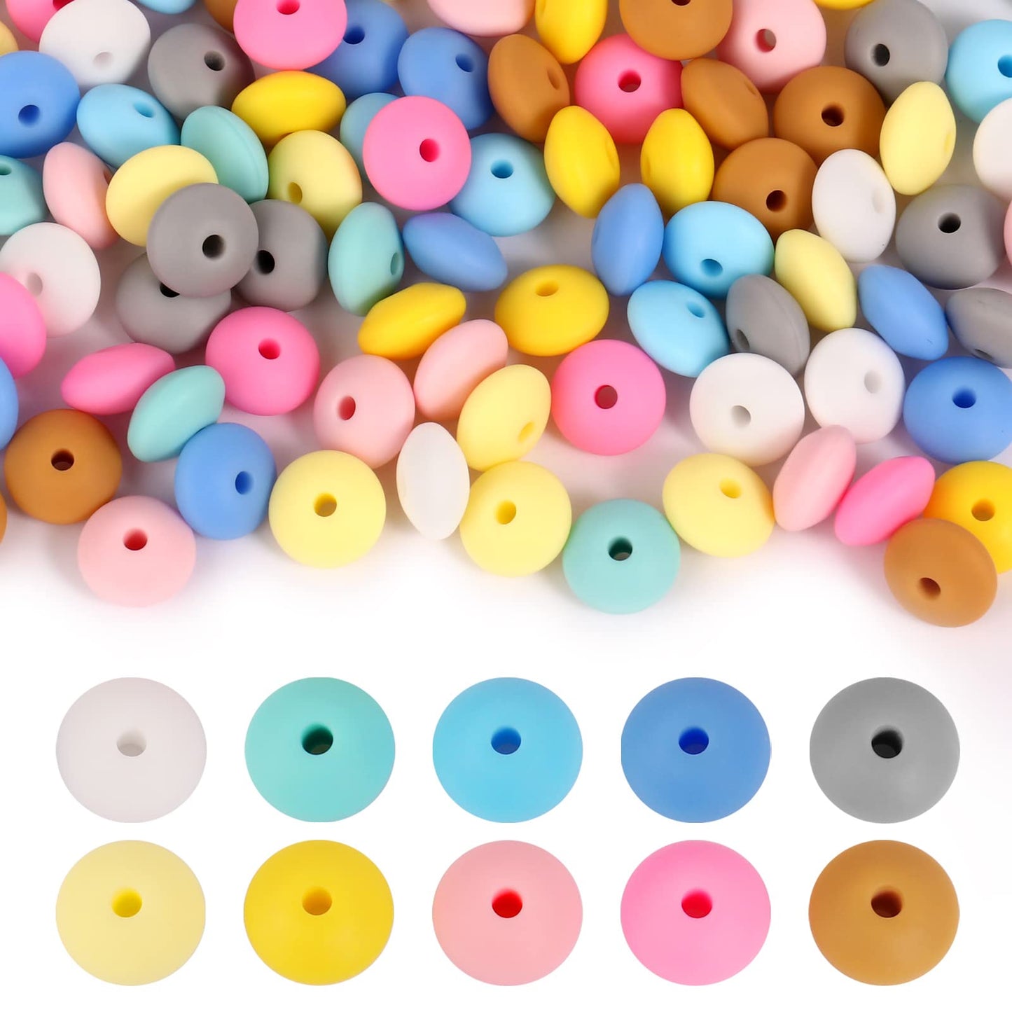 12MM/ 15MM/ 16MM Multi Color Silicone Loose Beads Bulk