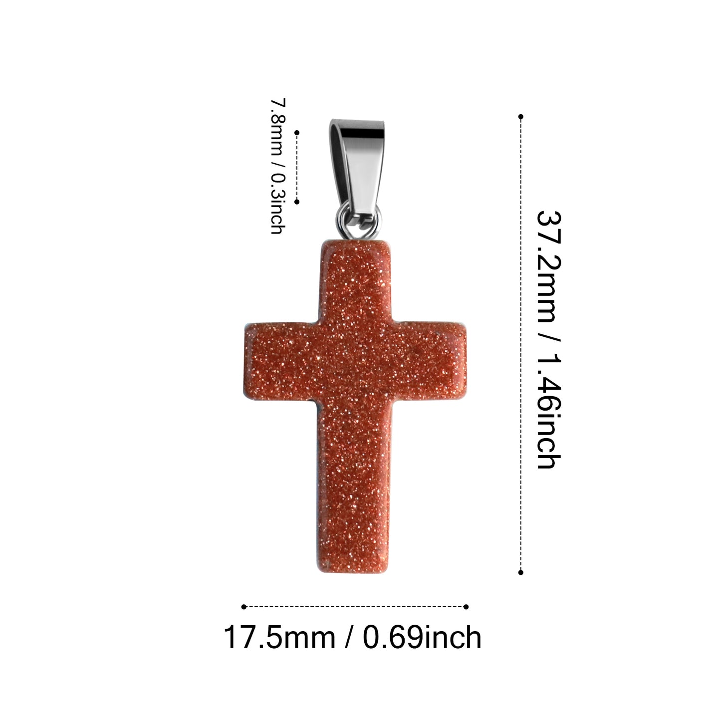 12PCS Natural Stone Cross Pendant Charms Bulk