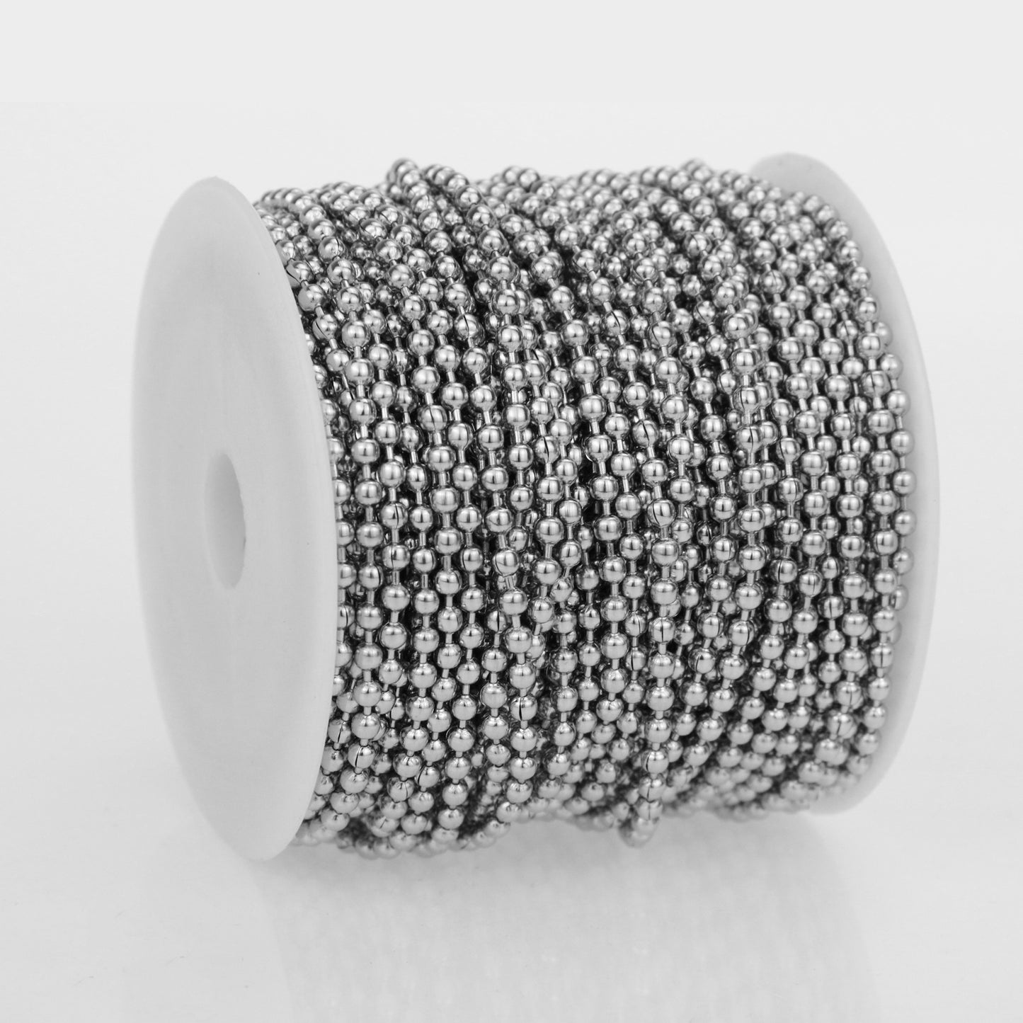 50 Feet Stainless Steel Ball Bead Chain Spool with 30 PCS Connectors