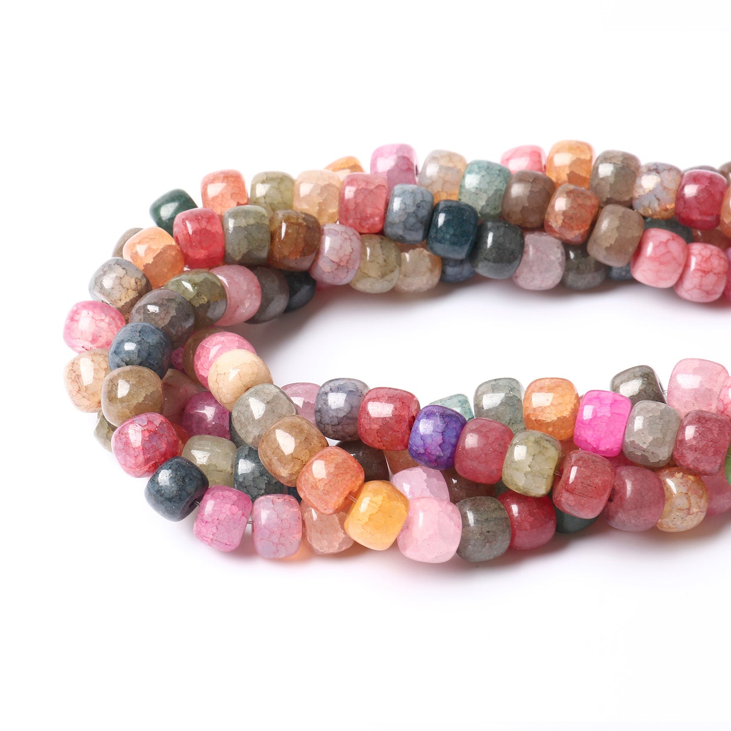 200PCS Natural Flat Genuine Agate Gemstone Beads Bulk for Jewelry Making