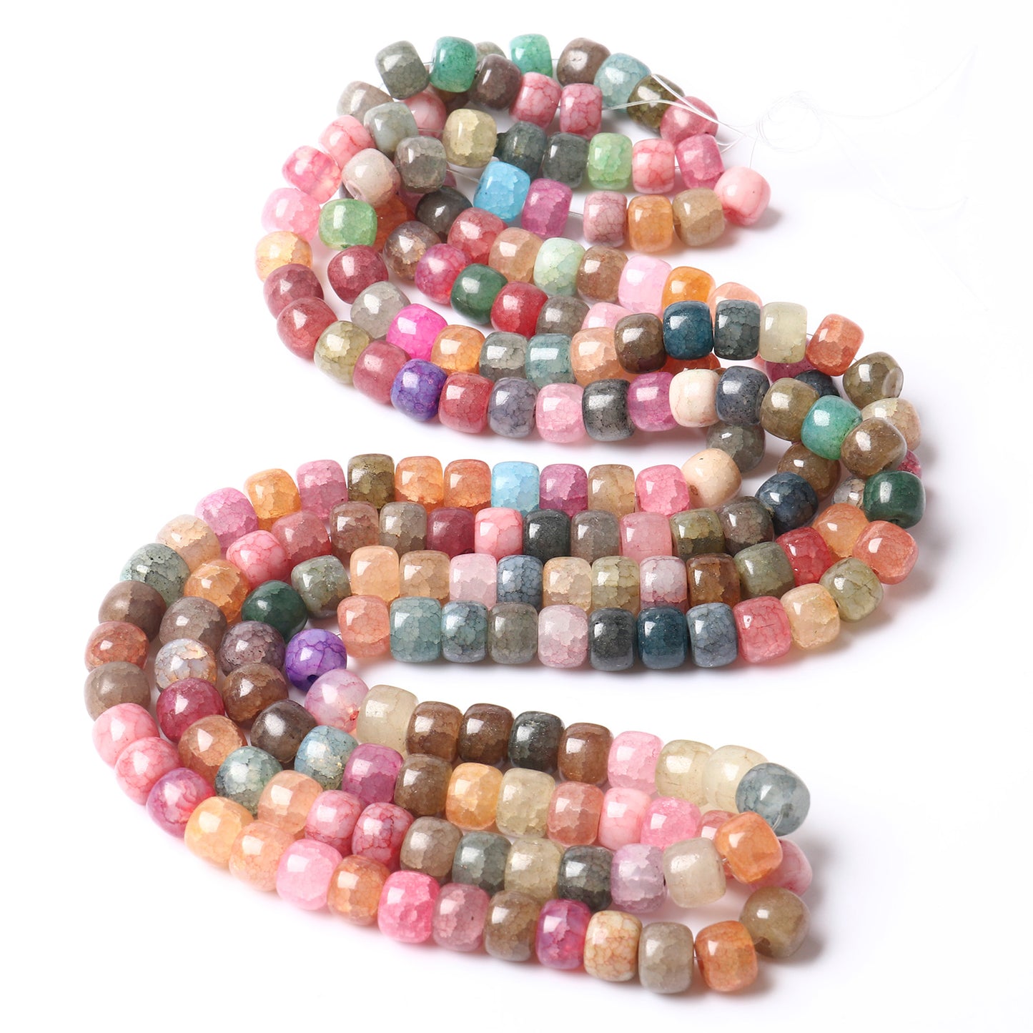 200PCS Natural Flat Genuine Agate Gemstone Beads Bulk for Jewelry Making