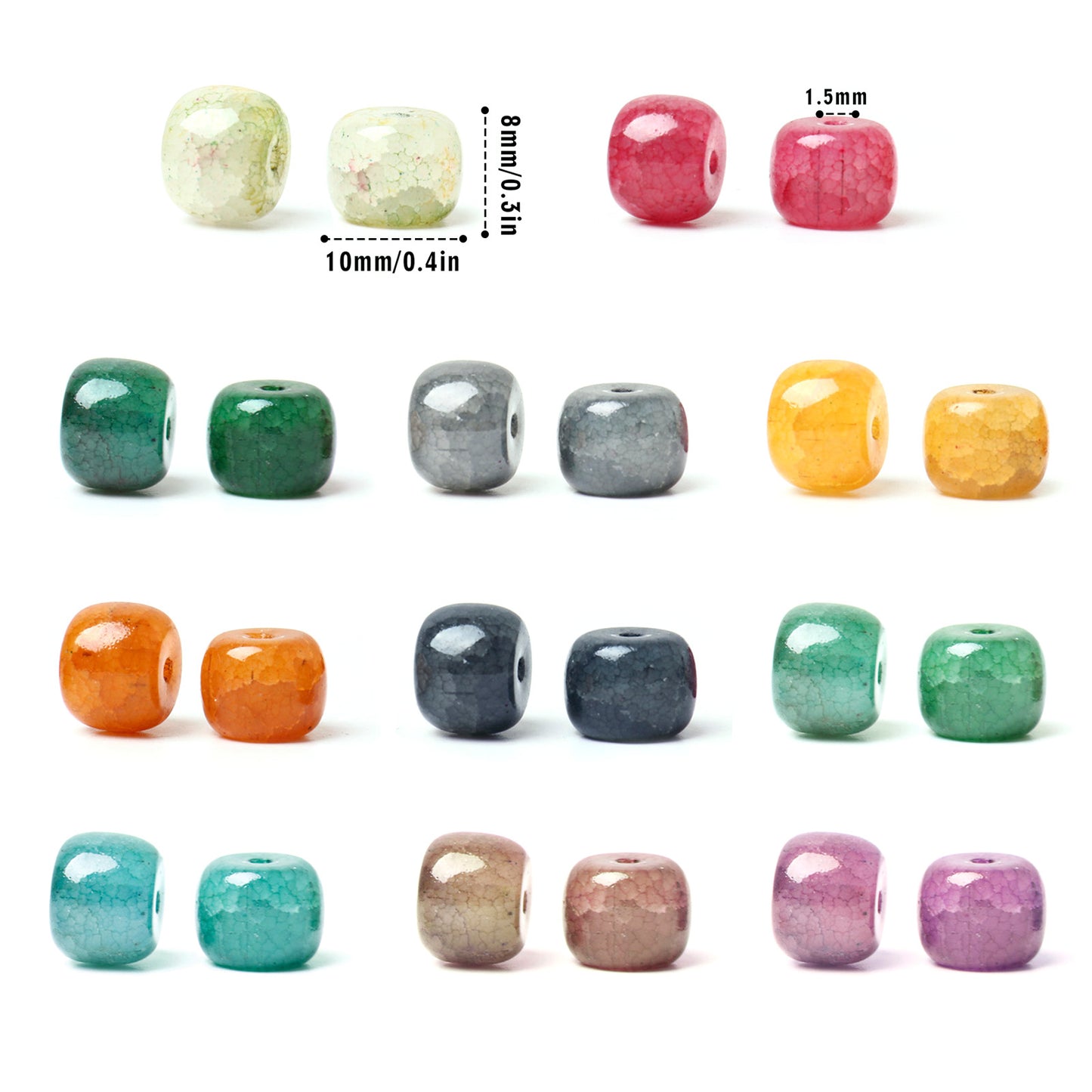 200PCS Natural Flat Genuine Agate Gemstone Beads Bulk for Jewelry Making