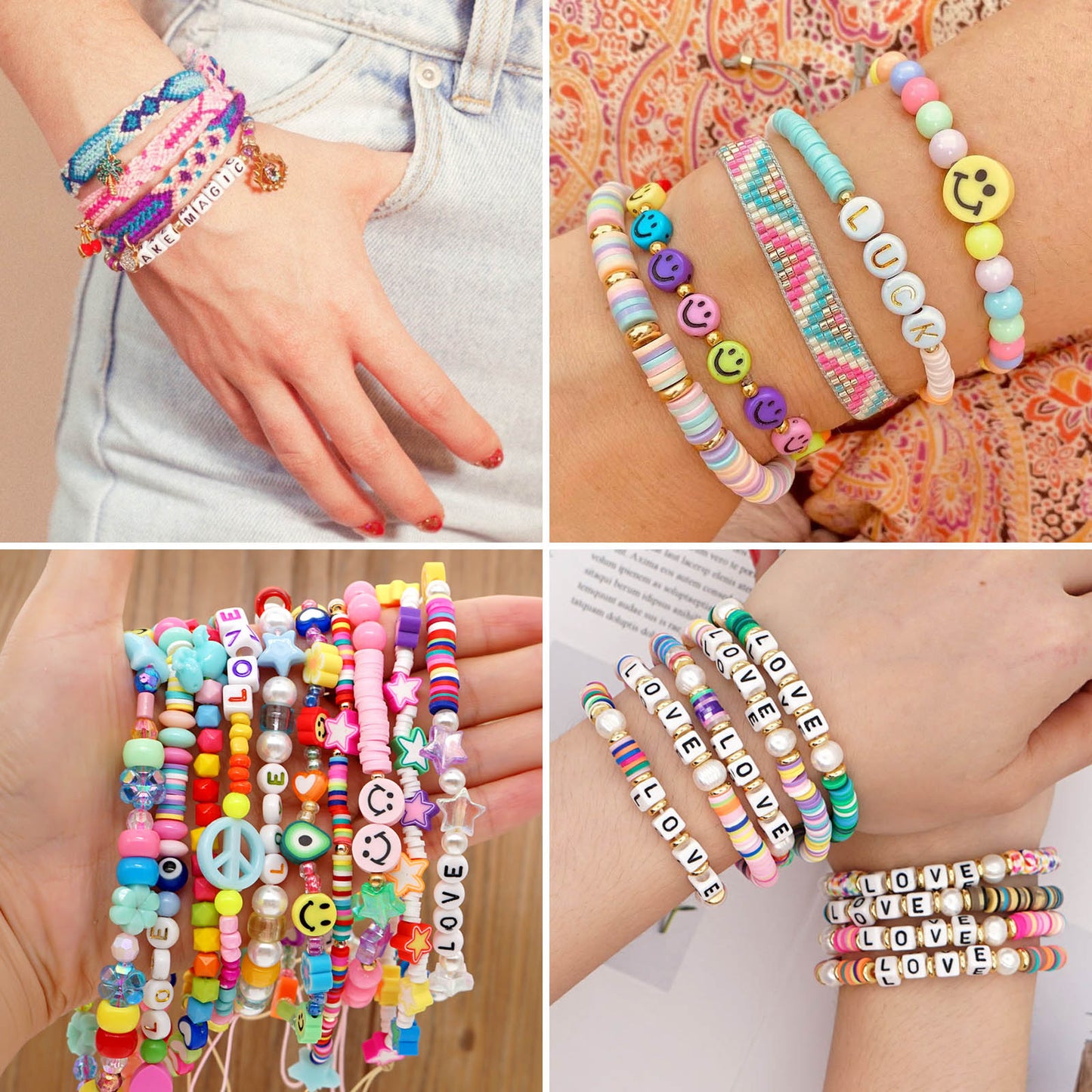 1100PCS Mixed Colorful Acrylic A-Z Letters Beads with Box