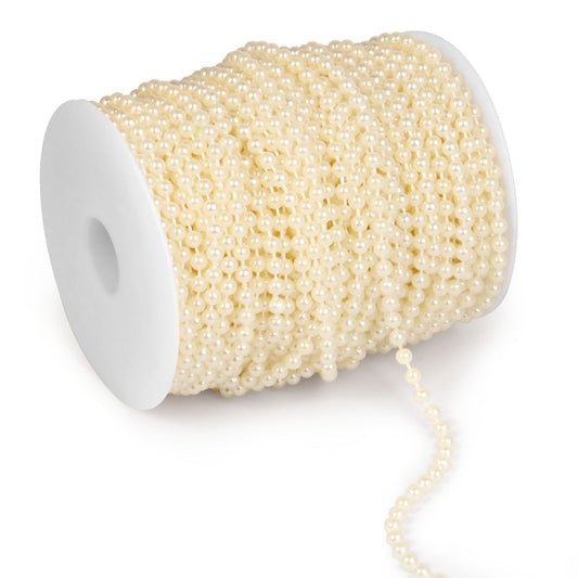 118Feet 5MM Faux Pearl Beads Garland Bulk Roll Spool