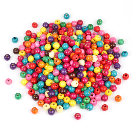 400PCS Colorful Wooden Beads