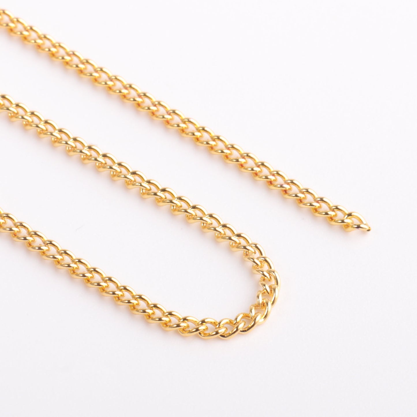 [66 Feet/ 2MM] 18K Gold Plated 304 Stainless Steel Curb Chain Bulk