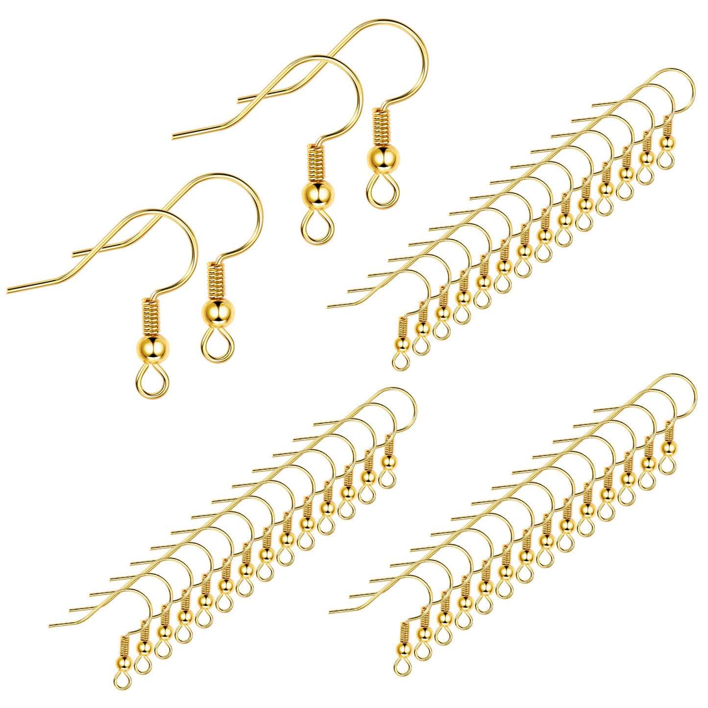 14K Gold/ Silver Plated Brass Earring Hooks Bulk