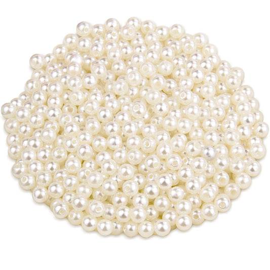 3MM/4MM/5MM/6MM Round White Small Pearl Beads Bulk