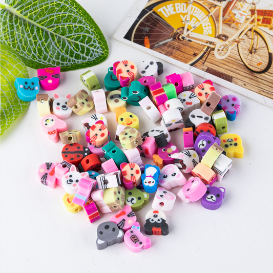 200 PCS Colorful Polymer Clay Beads Bulk for DIY Craft Jewelry Making