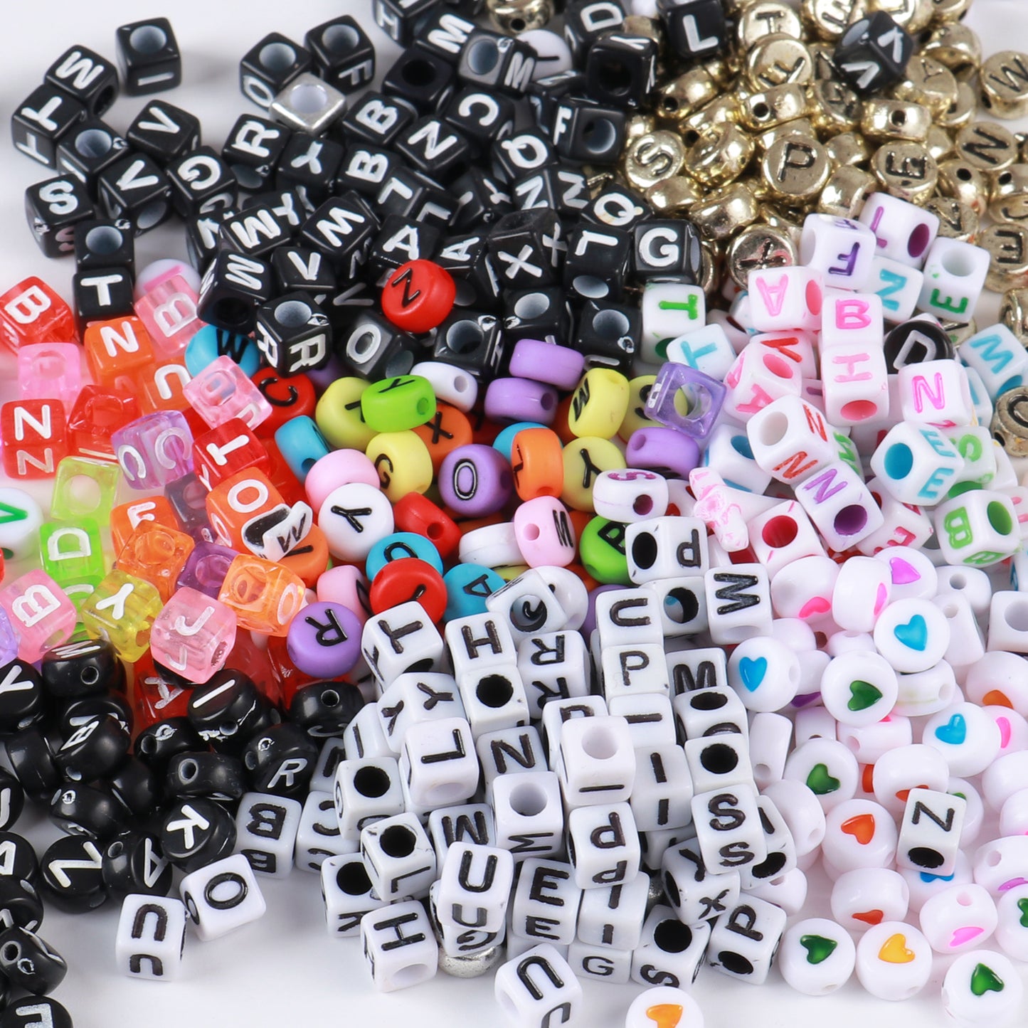 1100PCS Mixed Colorful Acrylic A-Z Letters Beads with Box