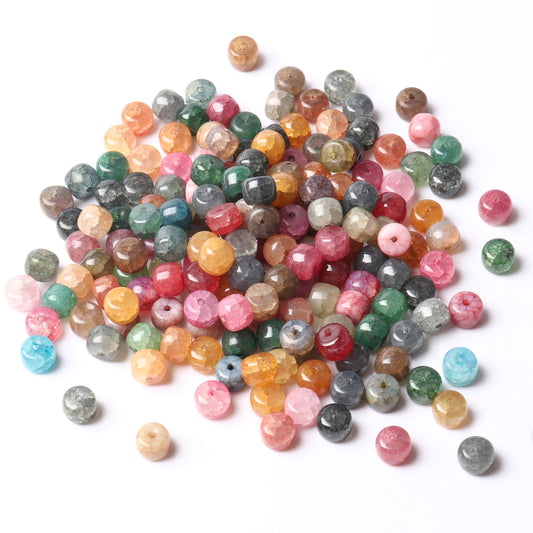200PCS Natural Flat Genuine Agate Gemstone Beads Bulk for Jewelry Making