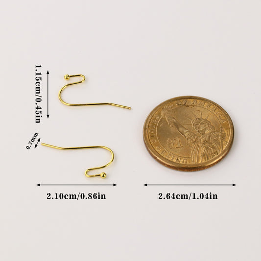 14K Gold/ Silver Plated Brass Earring Hooks Bulk