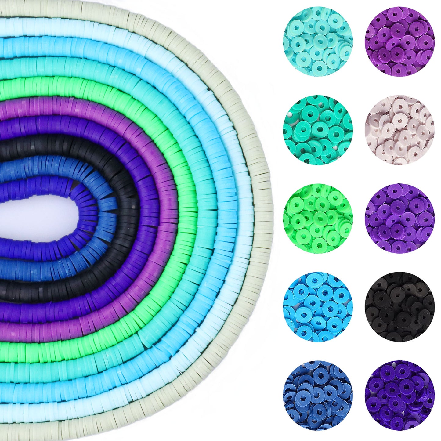 2800PCS Colorful Polymer Clay Heishi Beads for Jewelry Making