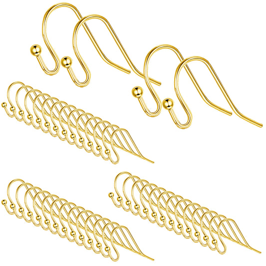 14K Gold/ Silver Plated Brass Earring Hooks Bulk