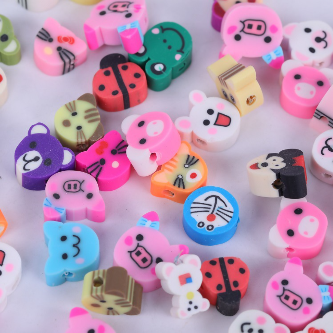 200 PCS Colorful Polymer Clay Beads Bulk for DIY Craft Jewelry Making