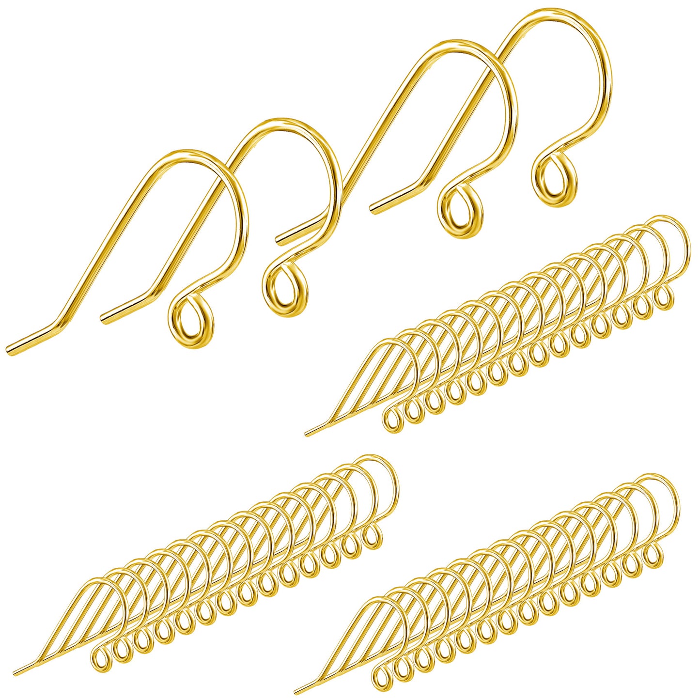 14K Gold/ Silver Plated Brass Earring Hooks Bulk
