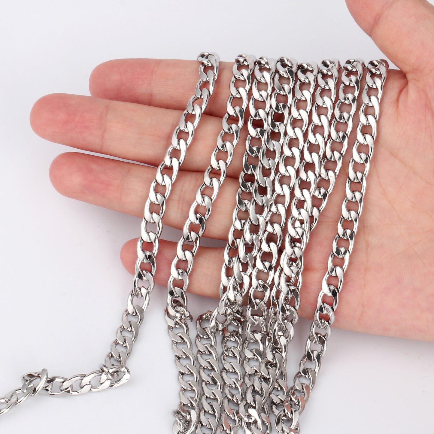 16.5 Feet 304 Stainless Steel Curb Chain Roll Bulk for Jewelry Making