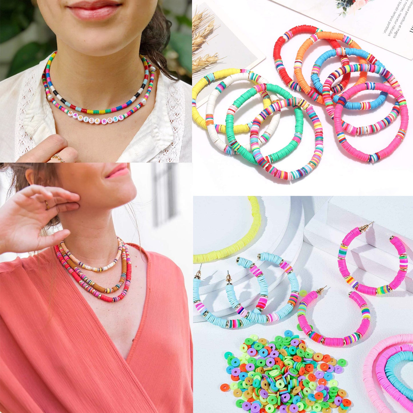 2800PCS Colorful Polymer Clay Heishi Beads for Jewelry Making
